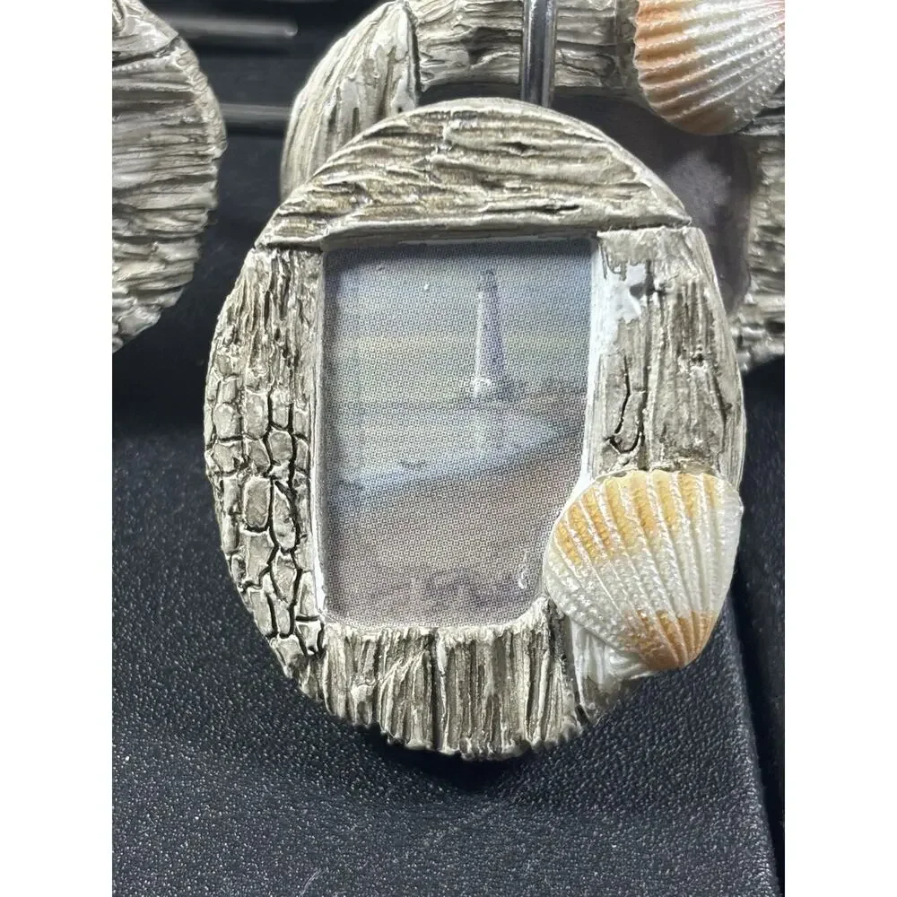 12 Lighthouse Drift Wood Shower Curtain Rings Seashell Bathroom Hooks Nautical J